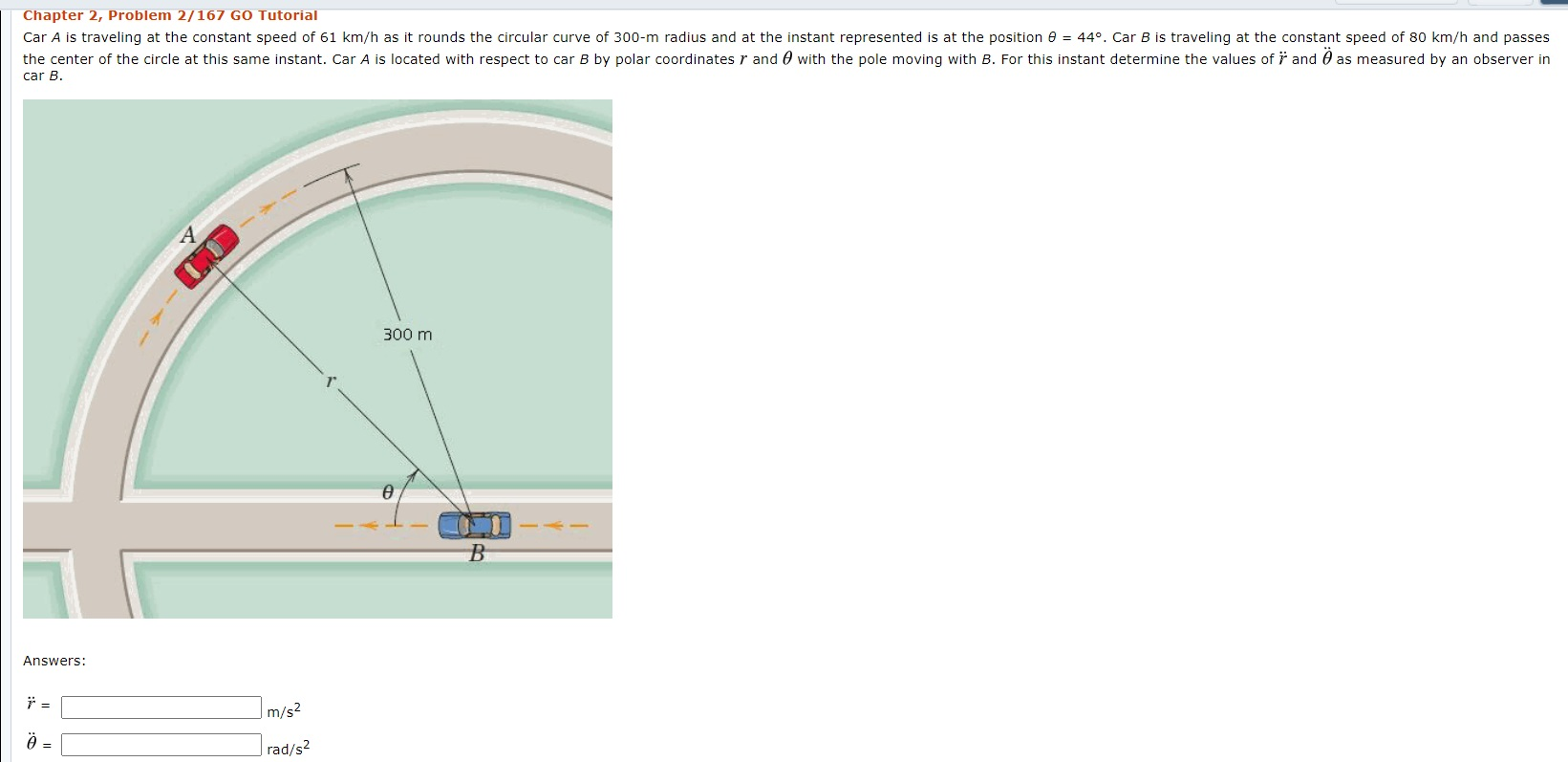 Solved Chapter 2 Problem 2 167 Go Tutorial Car A Is Trav Chegg Com