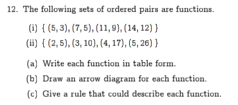 which of the following sets of ordered pairs are functions