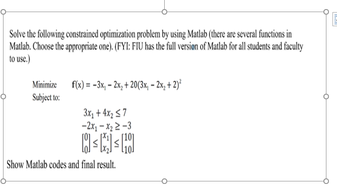 Solved Solve The Following Constrained Optimization Problem | Chegg.com