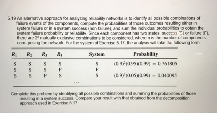 An alternative approach for analyzing reliability | Chegg.com