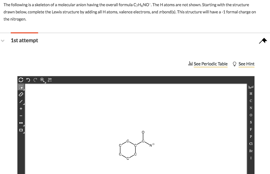 Solved The following is a skeleton of a molecular anion | Chegg.com