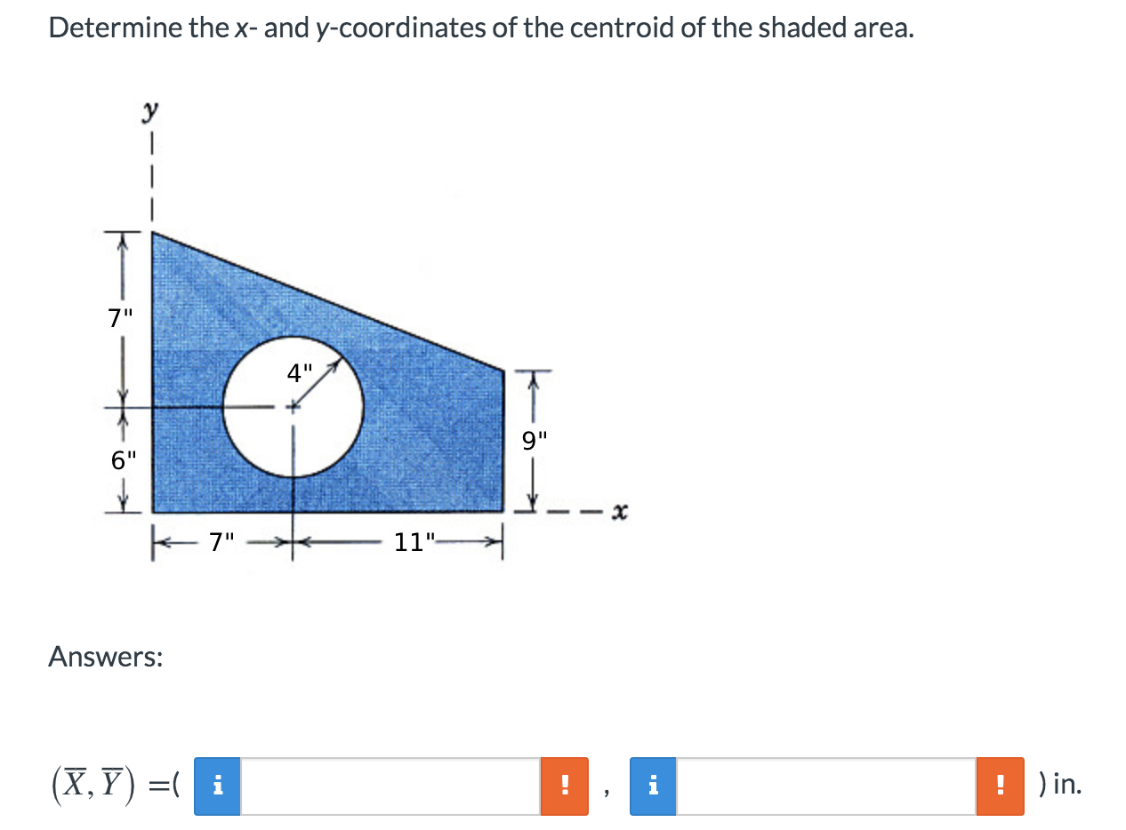 Solved Determine the x- and y-coordinates of the centroid of | Chegg.com