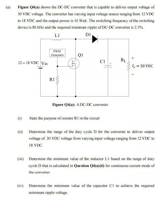 (a) Figure Q4(a) shows the DC-DC converter that is | Chegg.com