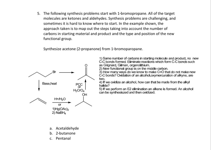 Solved 5. The following synthesis problems start with | Chegg.com