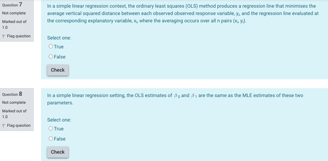 Solved Question 7 Not complete In a simple linear regression | Chegg.com