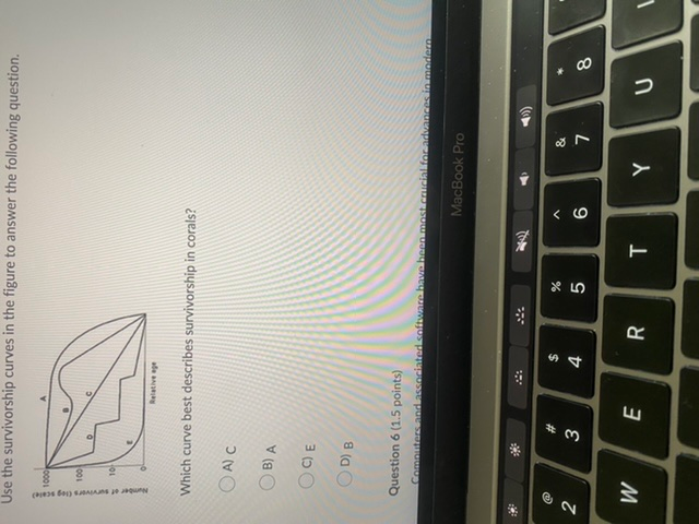 Solved Use The Survivorship Curve In The Figure To Answer | Chegg.com