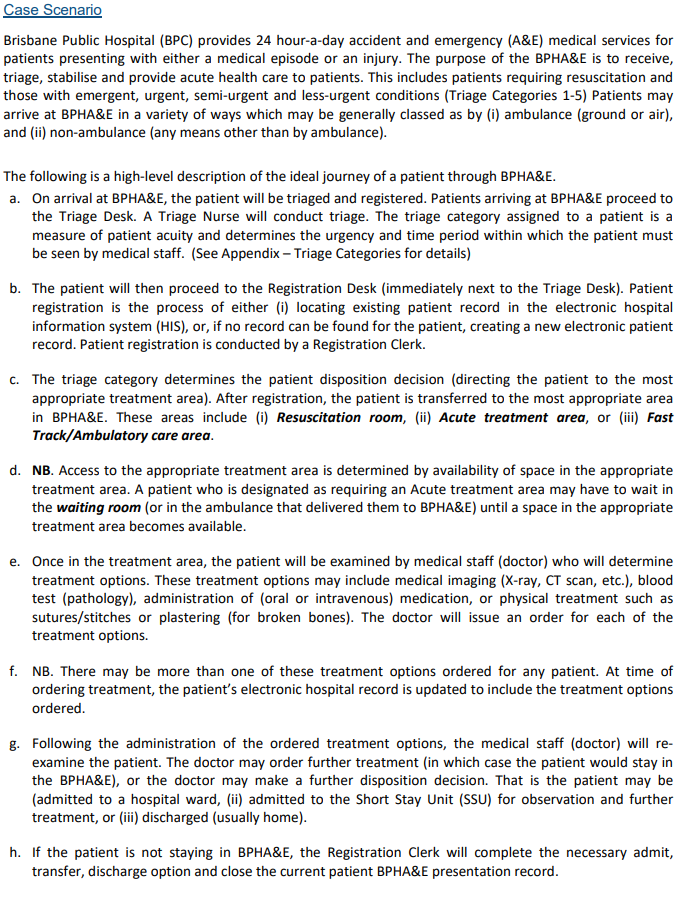Solved Case Scenario Brisbane Public Hospital (BPC) provides | Chegg.com