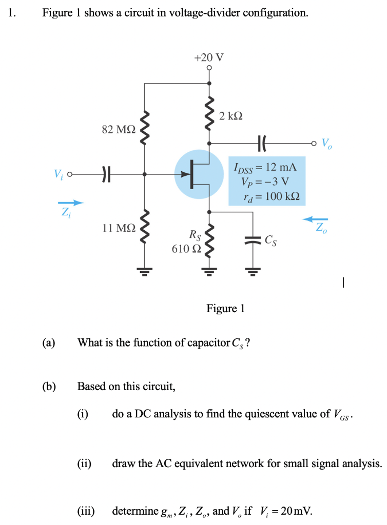 Solved 1. Figure 1 shows a circuit in voltage-divider Circuit Diagram