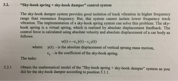 2. Analysis of a passive suspension system of a | Chegg.com