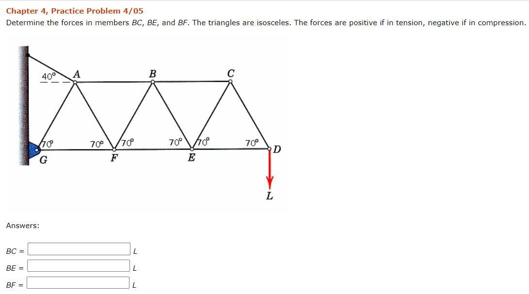 Solved Chapter 4, Practice Problem 4/05 Determine the forces | Chegg.com