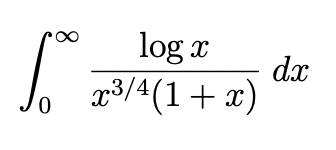 Solved ∫0∞x3/4(1+x)logxdx | Chegg.com