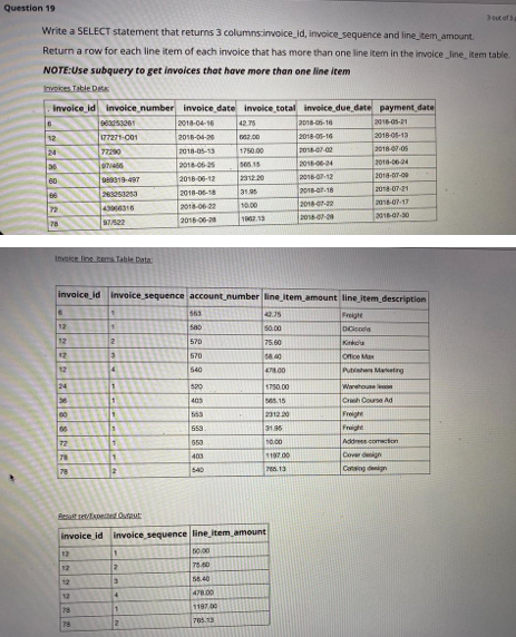 Solved Question 19 out of Write a SELECT statement that | Chegg.com