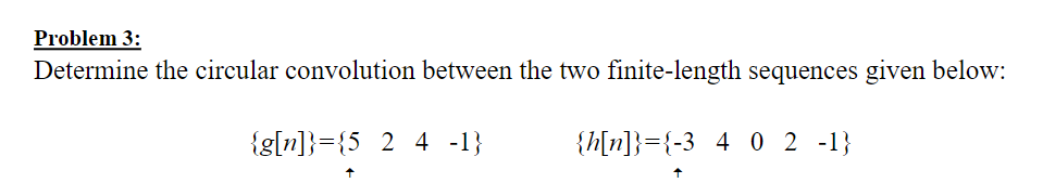 Solved Problem 3: Determine the circular convolution between | Chegg.com