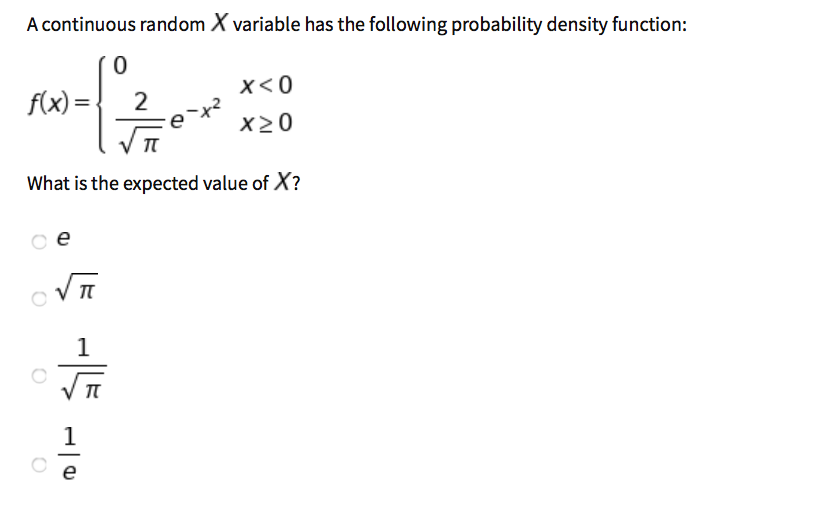 Solved A continuous random X variable has the following | Chegg.com