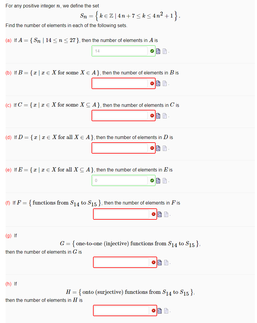 Solved For Any Positive Integer N, We Define The Set | Chegg.com