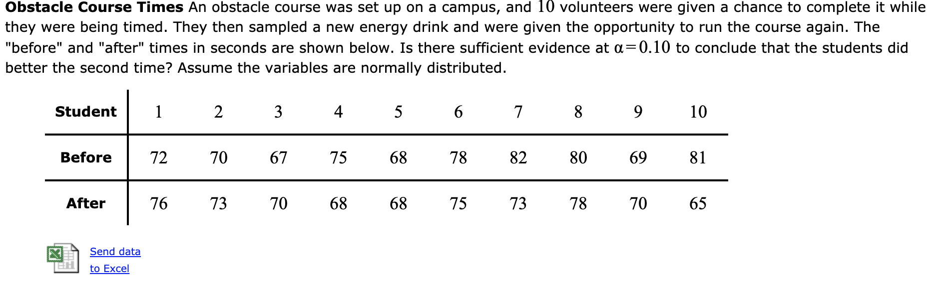 Solved Obstacle Course Times An obstacle course was set up | Chegg.com