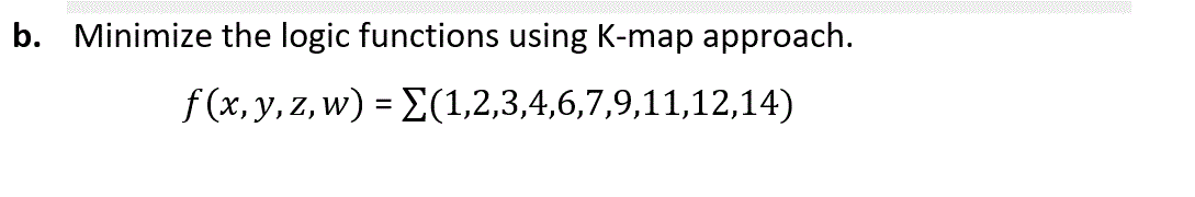 Solved b. Minimize the logic functions using K-map approach. | Chegg.com