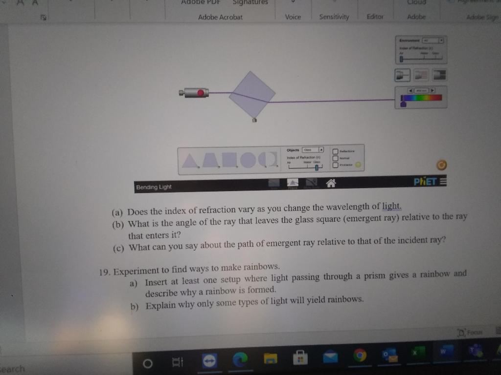 Reflection and Refraction lab from phet colorado