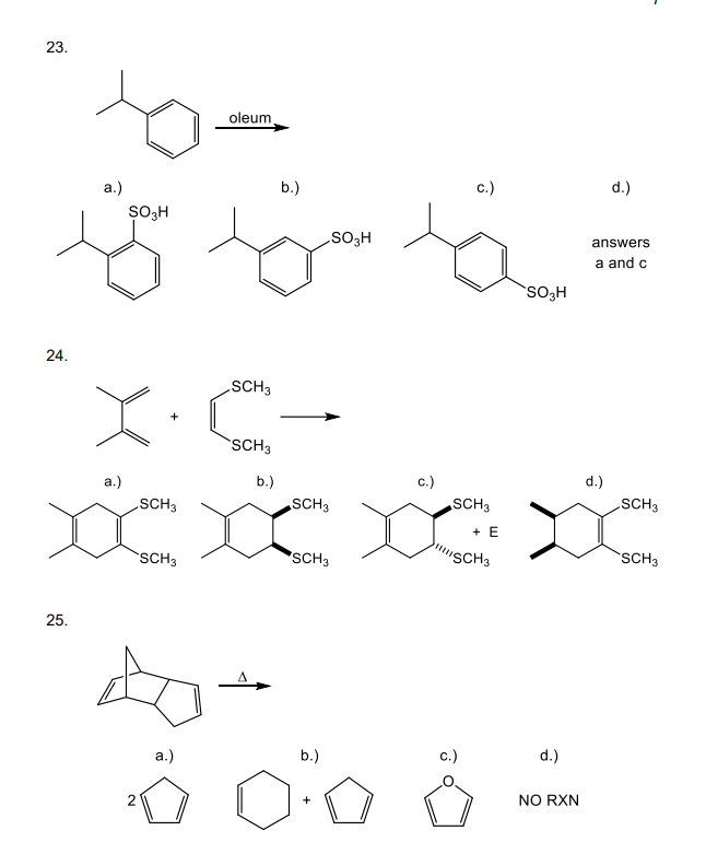 Solved 23. oleum a.) b.) c.) d.) SO3H SO3H answers a and c | Chegg.com