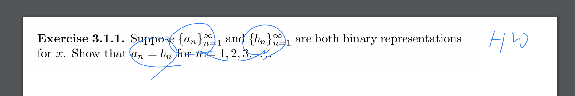 Solved Exercise 3.1.1. Suppose {an}n 1 And {bn}n , Are Both | Chegg.com