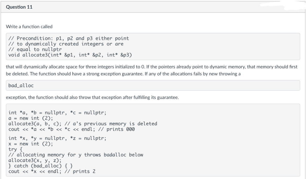 Solved Question 11 Write a function called // Precondition: | Chegg.com