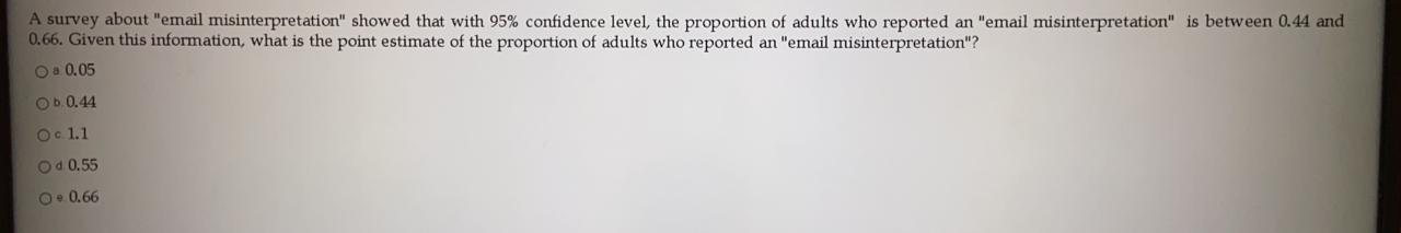 Solved A survey about 
