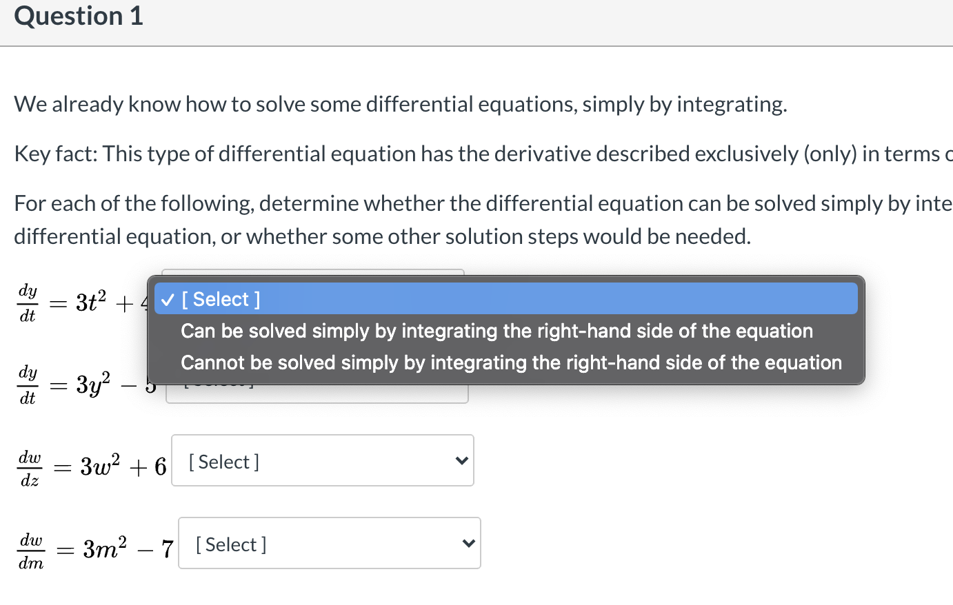 Solved Question 1 1 pts We already know how to solve some | Chegg.com