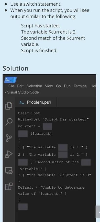 Solved • Use a switch statement. • When you run the script, | Chegg.com