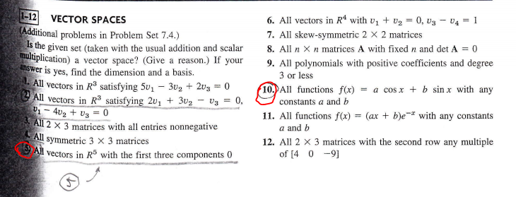 Vector Space Related Problems Solved 1-12 VECTOR SPACES Additional problems in Problem Set | Chegg.com