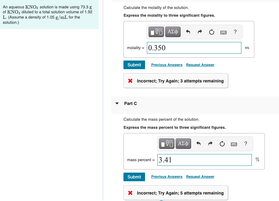 solved-an-aqueous-kno3-solution-is-made-using-73-3-g-of-kno3-chegg