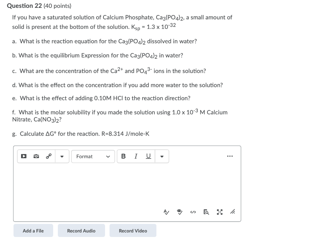 Solved Question 22 40 Points If You Have A Saturated Chegg Com