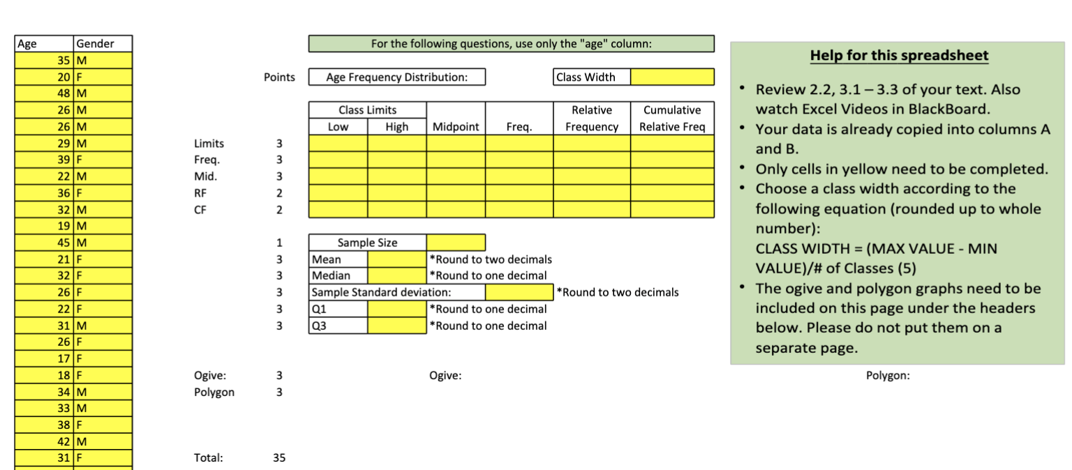 For this part of the project, you will calculate