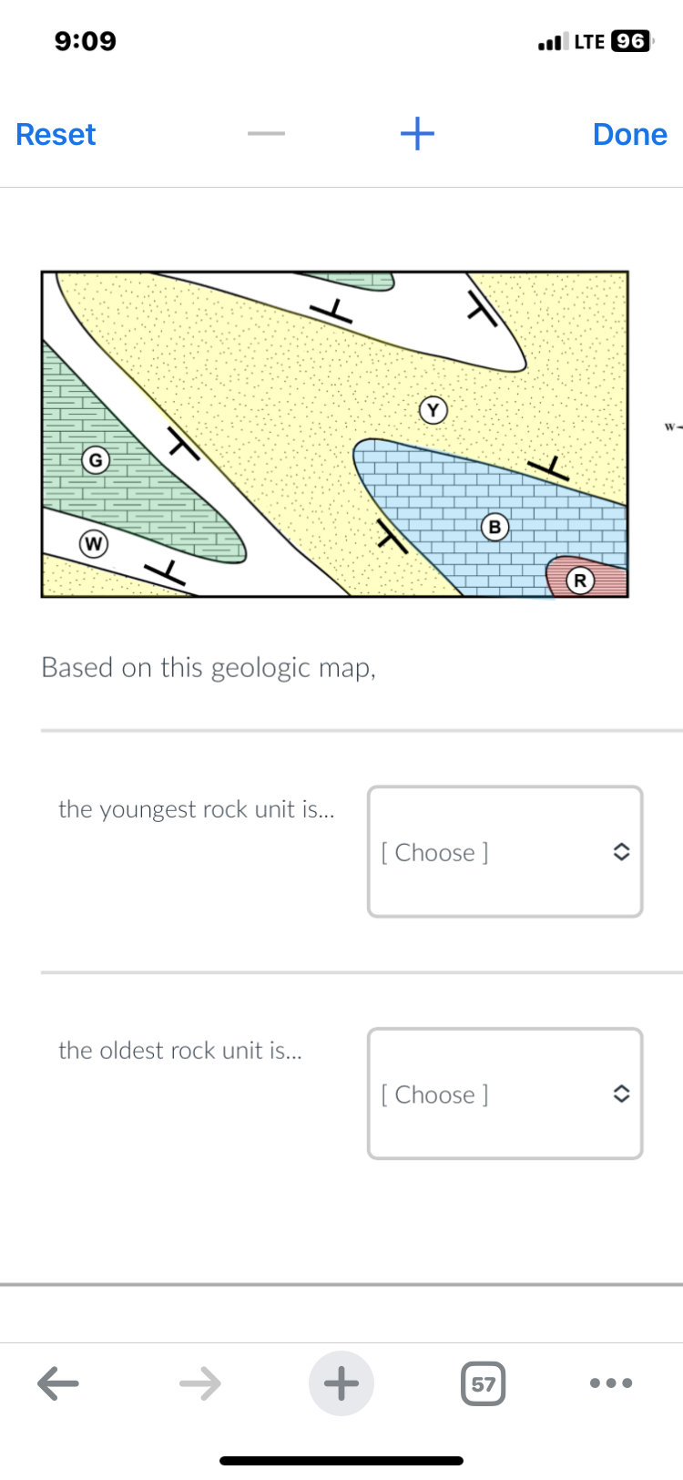 Solved Based on this geologic map, the youngest rock unit | Chegg.com