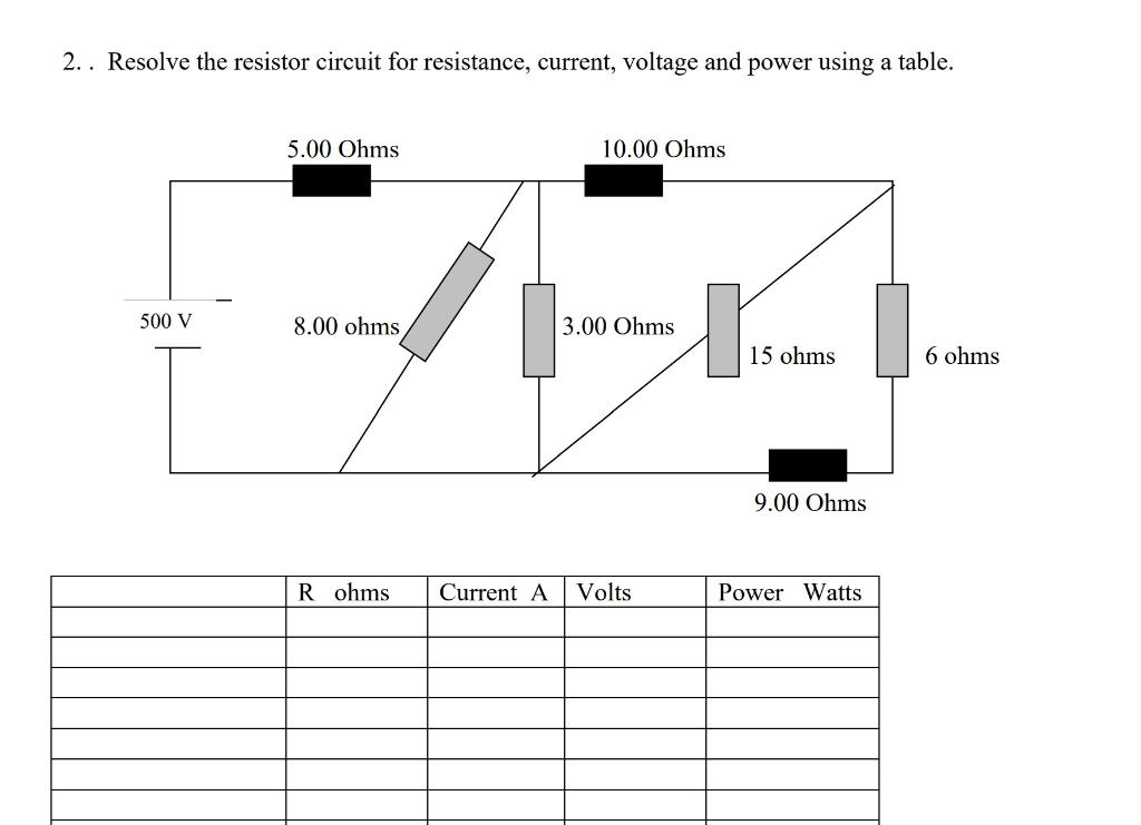 Solved 2. . Resolve the resistor circuit for resistance, | Chegg.com