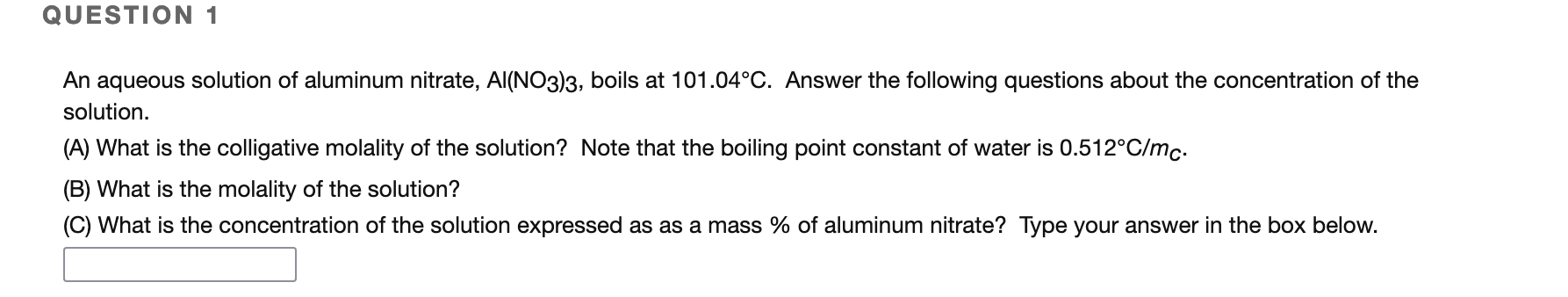 Solved An aqueous solution of aluminum nitrate, Al(NO3)3, | Chegg.com