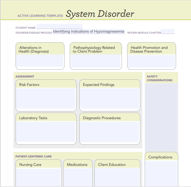 Solved active learning template: System Disorder STUDENT | Chegg.com