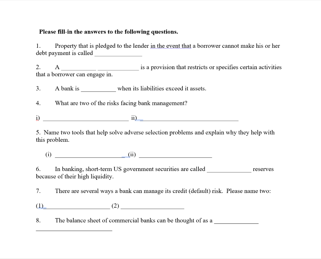 Solved Please fill in the answers to the following | Chegg.com