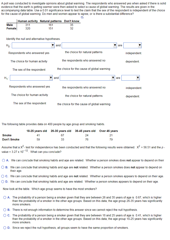 A Poll Was Conducted To Investigate Opinions About Global Warming The