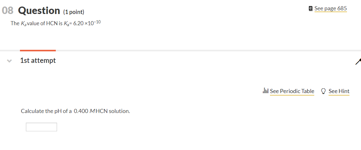 Solved e See page 685 08 Question (1 point) The Kavalue of | Chegg.com
