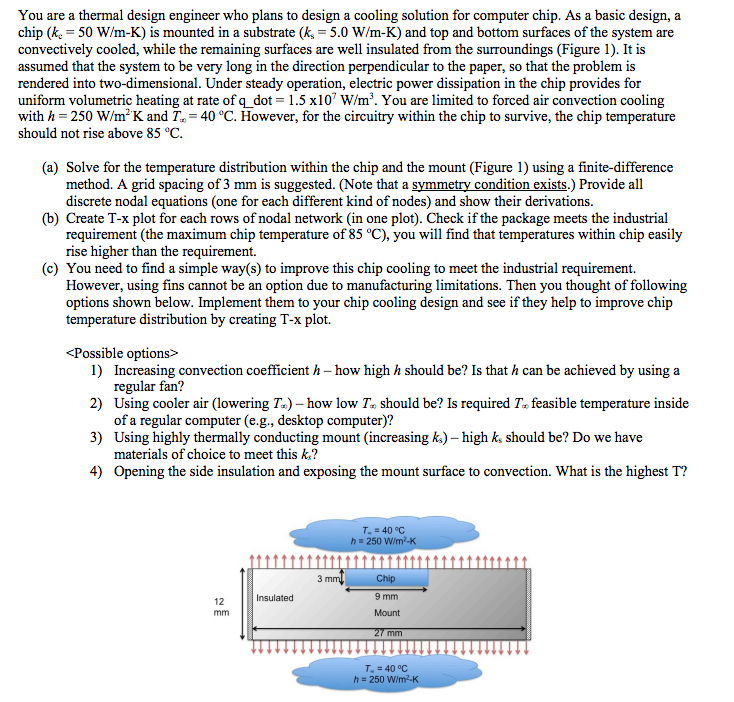 You are a thermal design engineer who plans to design