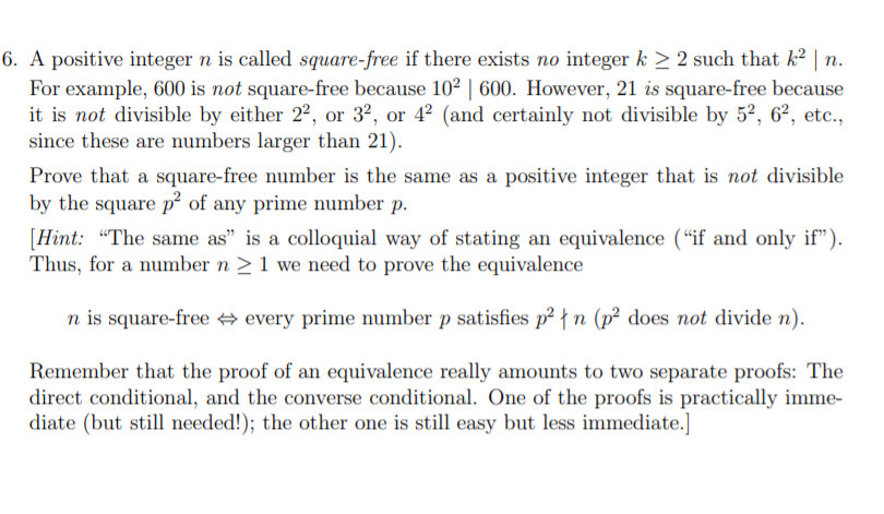 Solved 6. A positive integer n is called square-free if | Chegg.com