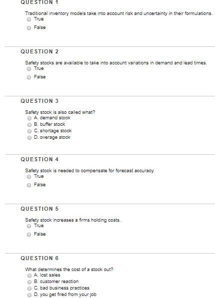 Solved QUESTION Traditional inventory models take into | Chegg.com