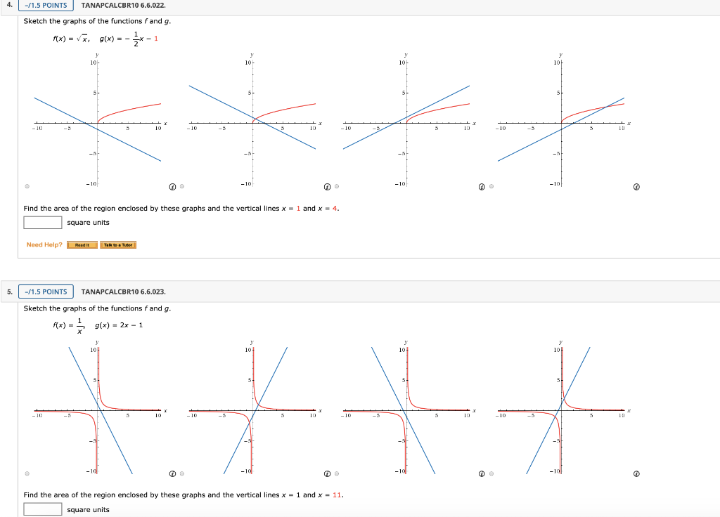 Solved 4 1 5 Points Tanapcalcbr10 6 6 022 Sketch The G Chegg Com