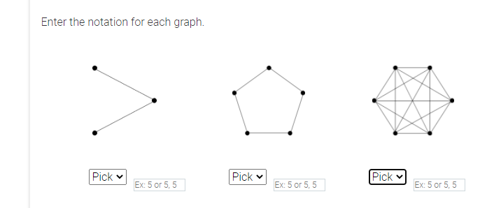 Solved Enter the notation for each graph. Pick V Pick Pick | Chegg.com