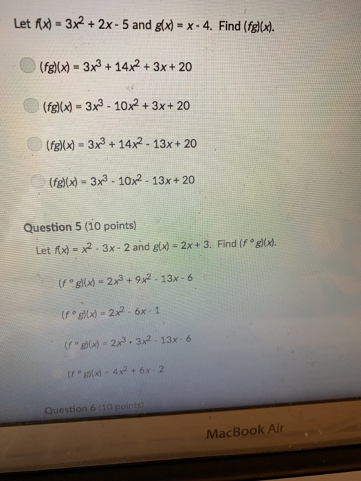 Solved Let Fx 32x 5 And Gx X 4 Find Fglxd Fgx 4636