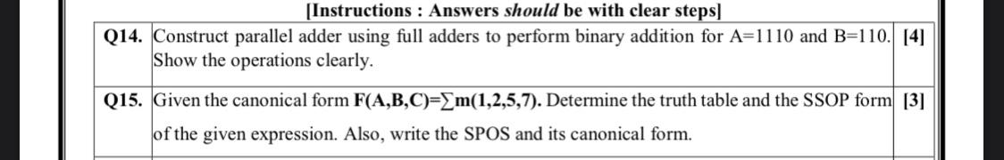 Solved [Instructions : Answers should be with clear steps] | Chegg.com