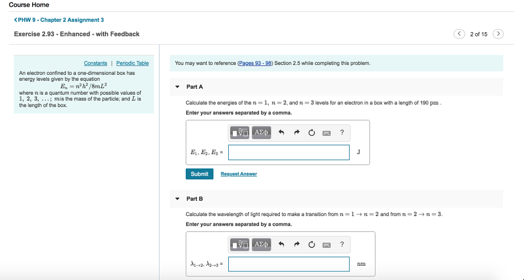 Solved Course Home PHW 9-Chapter 2 Assignment 3 Exercise | Chegg.com