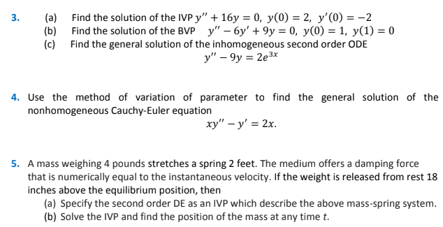 Solved 3 3. (a) Find the solution of the IVP y