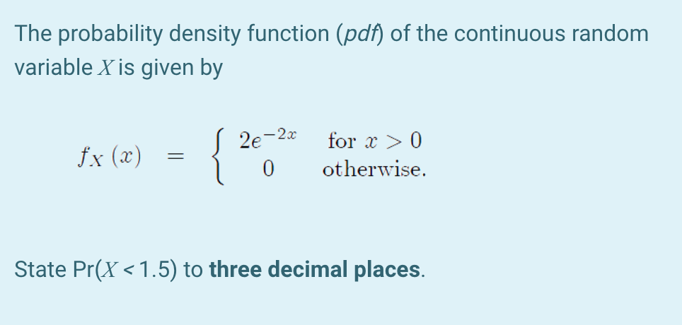 Solved The Probability Density Function (pdf) Of The | Chegg.com