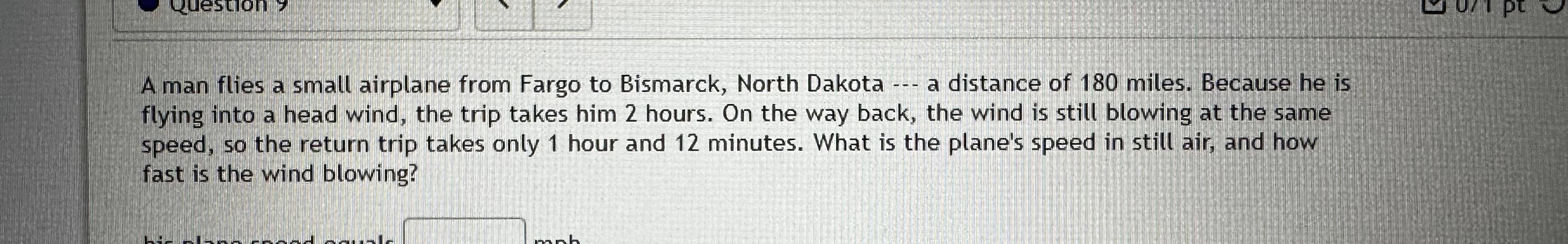 Solved A man flies a small airplane from Fargo to Bismarck,